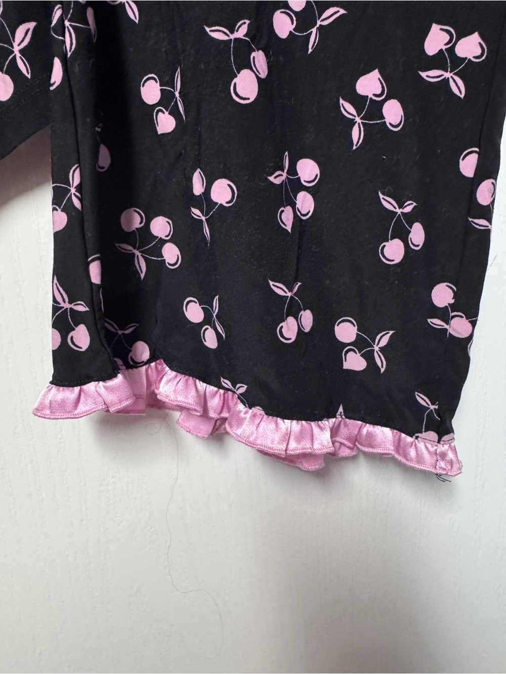 Women’s Black & Pink Cherry-Print Pajama Set - Picture 3 of 6